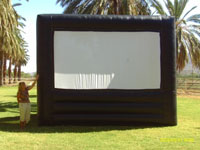 A Giant Inflatable Movie Screen to watch the latest DVD or play your favorite Video Game